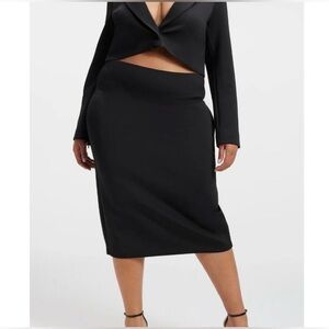 Good American Scuba Shine Pencil Skirt, New With Tags